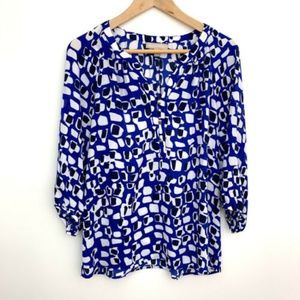 Banana Republic Abstract Half Button Down Top